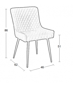 VANESA BLACK VELVET ΥΦΑΣΜΑ ΚΑΡΕΚΛΑ ΜΕΤΑΛΛΙΚΗ 46X62X51-86εκ.