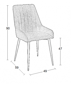 JULIA L. BEIGE ΥΦΑΣΜΑ ΚΑΡΕΚΛΑ ΜΕΤΑΛΛΙΚΗ 49(56)Χ59Χ90εκ.