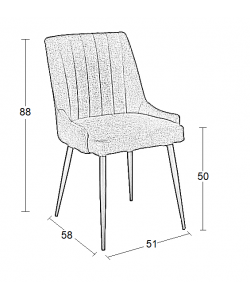 MEGAN L. BEIGE ΥΦΑΣΜΑ ΚΑΡΕΚΛΑ ΜΕΤΑΛΛΙΚΗ 51(56)Χ58Χ88εκ.