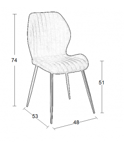 DYLAN GREY ΥΦΑΣΜΑ ΚΑΡΕΚΛΑ ΜΕΤΑΛΛΙΚΗ 48X53X51-74εκ.