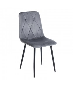 EVA GREY VELVET ΥΦΑΣΜΑ ΚΑΡΕΚΛΑ ΜΕΤΑΛΛΙΚΗ 43X55X49-90εκ.