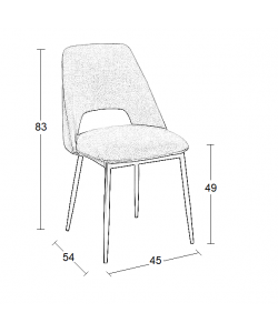 MADISON GREY ΥΦΑΣΜΑ ΚΑΡΕΚΛΑ ΜΕΤΑΛΛΙΚΗ 45X54X49-83εκ.