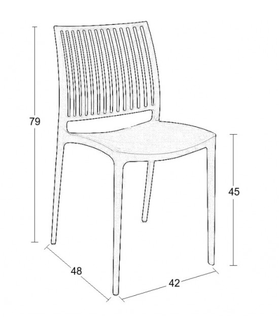 PAOLINA WHITE ΚΑΡΕΚΛΑ ΠΟΛ/ΝΙΟΥ 42Χ48Χ79εκ.