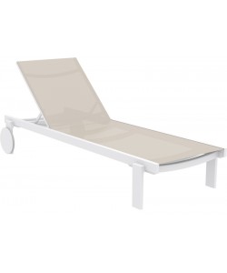 CASABLANCA ΞΑΠΛΩΣΤΡΑ WHITE/TAUPE ΑΛΟΥΜ-ΠΟΛ/ΝΙΟΥ 74X190X31εκ.