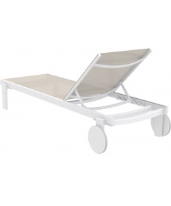 CASABLANCA ΞΑΠΛΩΣΤΡΑ WHITE/TAUPE ΑΛΟΥΜ-ΠΟΛ/ΝΙΟΥ 190X74X31εκ.