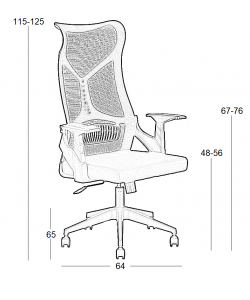 A9920 ΜΑΥΡO MESH ΠΟΛΥΘΡΟΝΑ ΓΡΑΦΕΙΟΥ 64X65X48-115/56-125εκ.