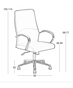 A9930 ΜΑΥΡO PU ΠΟΛΥΘΡΟΝΑ ΓΡΑΦΕΙΟΥ 60X65X48-105/58-114εκ.