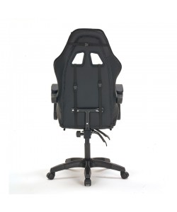 A9937 ΜΑΥΡΟ PVC ΠΟΛΥΘΡΟΝΑ GAMING/ΜΕ ΥΠΟΠΟΔΙΟ 64X59X43-112/53-125εκ.