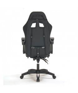 A9937 ΜΑΥΡΟ/ΛΕΥΚΟ PVC ΠΟΛΥΘΡΟΝΑ GAMING/ΜΕ ΥΠΟΠΟΔΙΟ 64X59X43-112/53-125εκ.