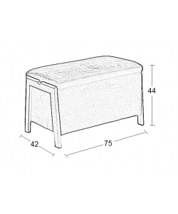 DALI ΣΚΑΜΠΟ VELVET BEIGE ΜΕ ΑΠΟΘ. ΧΩΡΟ 75X42X44εκ.