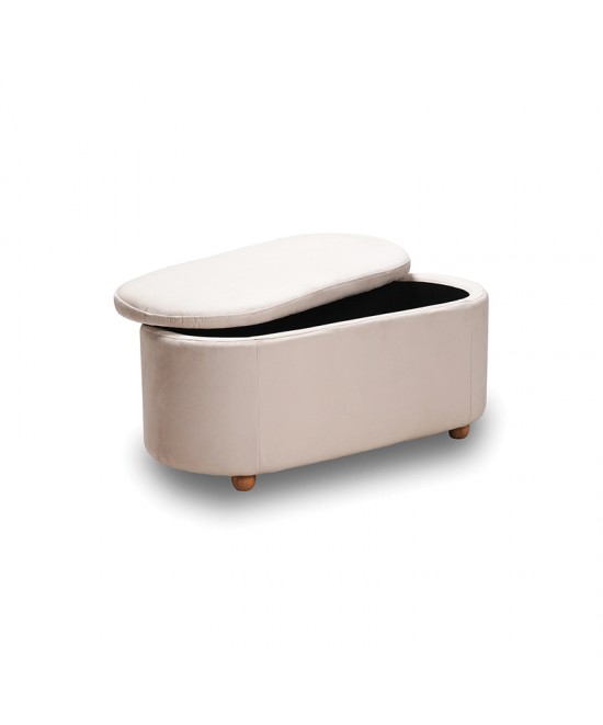 FOSTER ΣΚΑΜΠΟ VELVET BEIGE ΜΕ ΑΠΟΘ. ΧΩΡΟ 99Χ45X45εκ.