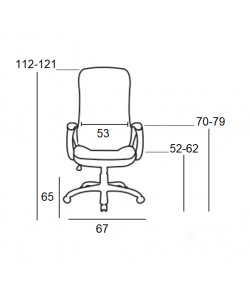 A9938 ΜΑΥΡΟ PVC ΠΟΛΥΘΡΟΝΑ ΓΡΑΦΕΙΟΥ 67Χ65Χ52-112/62-121εκ.