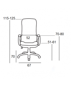 A9939 ΜΑΥΡΟ PVC ΠΟΛΥΘΡΟΝΑ ΓΡΑΦΕΙΟΥ 67Χ70Χ51-115/61-125εκ.