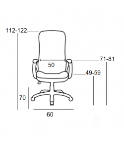 A9940 ΜΑΥΡΟ PVC ΠΟΛΥΘΡΟΝΑ ΓΡΑΦΕΙΟΥ 60Χ70Χ49-112/59-122εκ.