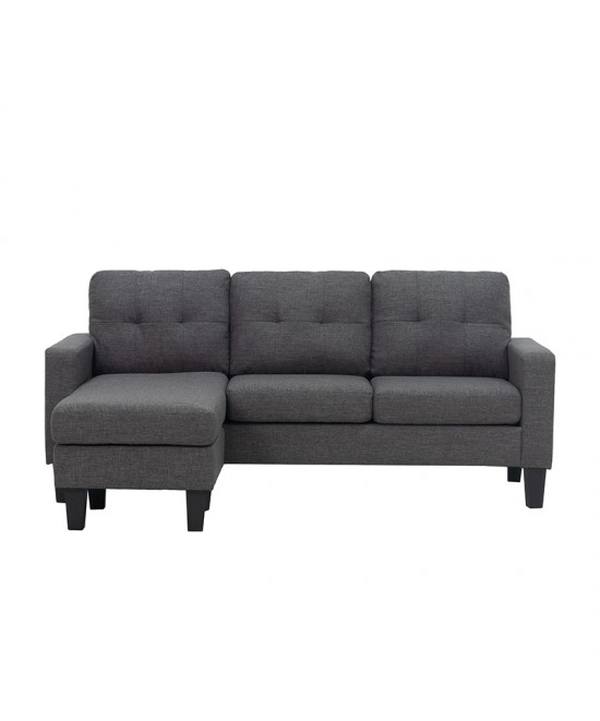 LIANA S DARK GREY ΥΦΑΣΜΑ ΚΑΝΑΠΕΣ ΓΩΝΙΑ 185Χ126X84εκ.