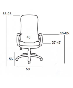 A9942 ΜΑΥΡΟ PVC ΠΟΛΥΘΡΟΝΑ ΓΡΑΦΕΙΟΥ 58Χ56Χ37-83/47-93εκ.