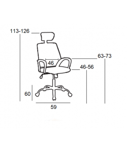 A9945 ΜΑΥΡO MESH ΠΟΛΥΘΡΟΝΑ ΓΡΑΦΕΙΟΥ 59X60X46-113/56-126εκ.