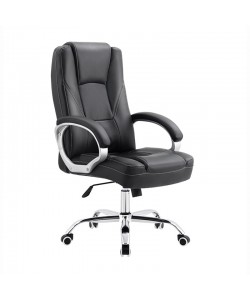 A9948 ΜΑΥΡO PU ΠΟΛΥΘΡΟΝΑ ΓΡΑΦΕΙΟΥ 61X80X50-108/60-118εκ.