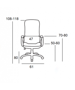 A9948 ΜΑΥΡO PU ΠΟΛΥΘΡΟΝΑ ΓΡΑΦΕΙΟΥ 61X80X50-108/60-118εκ.
