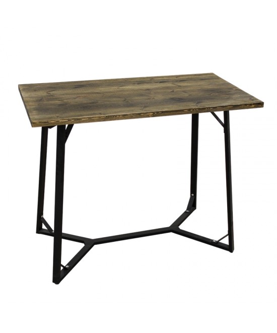 BISTRO ΤΡΑΠΕΖΙ BAR 120X65X96εκ. ΜΑΥΡΟ ΜΕΤΑΛΛΟ-ΞΥΛΟ