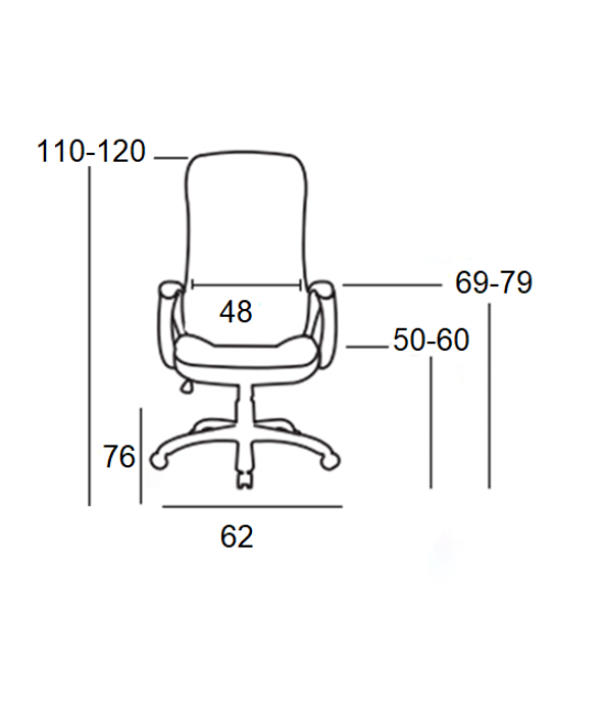 A9947 ΜΑΥΡO PU ΠΟΛΥΘΡΟΝΑ ΓΡΑΦΕΙΟΥ 62X76X50-110/60-120εκ.