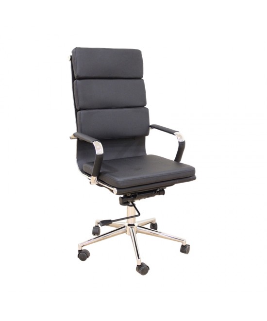 A9944 ΜΑΥΡΟ PU ΠΟΛΥΘΡΟΝΑ ΓΡΑΦΕΙΟΥ 55X60X51-115/61-125εκ.