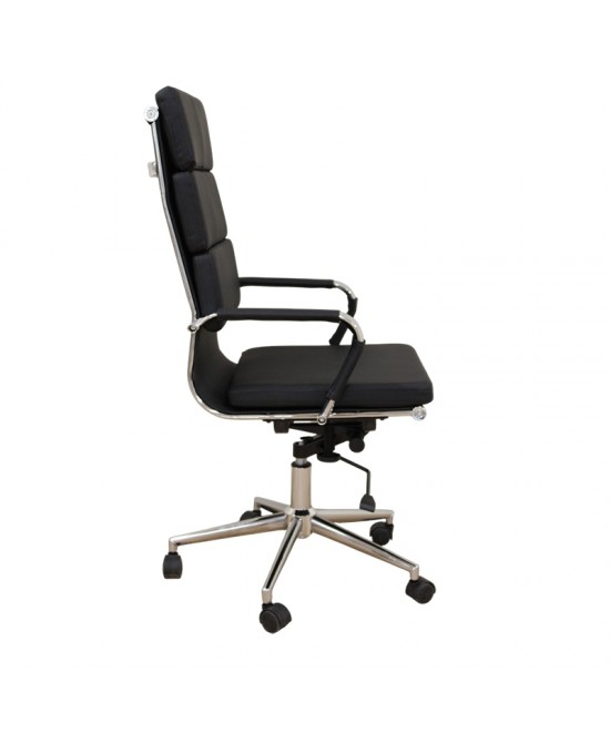 A9944 ΜΑΥΡΟ PU ΠΟΛΥΘΡΟΝΑ ΓΡΑΦΕΙΟΥ 55X60X51-115/61-125εκ.