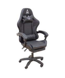 A9950 ΜΑΥΡΟ PVC ΠΟΛΥΘΡΟΝΑ GAMING/ΜΕ ΥΠΟΠΟΔΙΟ 61Χ62Χ45-118/54-127εκ.