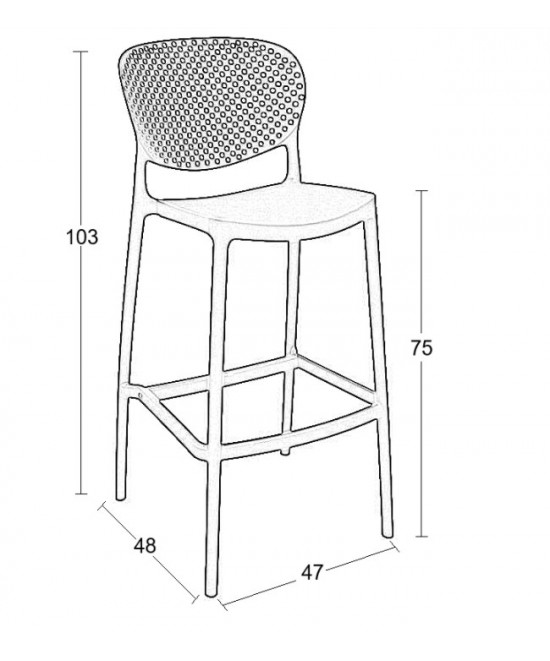 JOY BLACK 75εκ. ΣΚΑΜΠΟ ΠΟΛ/ΝΙΟΥ 47X48X103εκ.