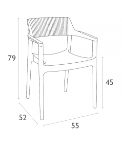 TULUM BLACK ΠΟΛΥΘΡΟΝΑ ΠΟΛ/ΝΙΟΥ 55X52X79εκ.