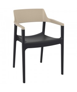 TULUM BLACK/TAUPE ΠΟΛΥΘΡΟΝΑ ΠΟΛ/ΝΙΟΥ 55X52X79εκ.