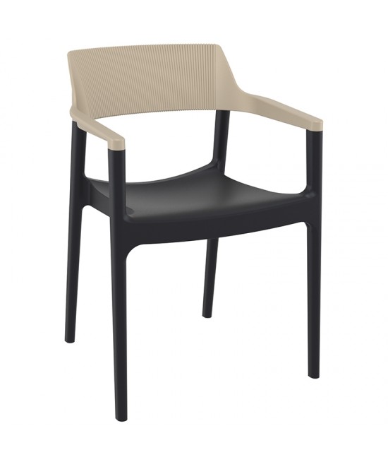 TULUM BLACK/TAUPE ΠΟΛΥΘΡΟΝΑ ΠΟΛ/ΝΙΟΥ 55X52X79εκ.
