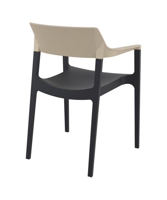 TULUM BLACK/TAUPE ΠΟΛΥΘΡΟΝΑ ΠΟΛ/ΝΙΟΥ 55X52X79εκ.