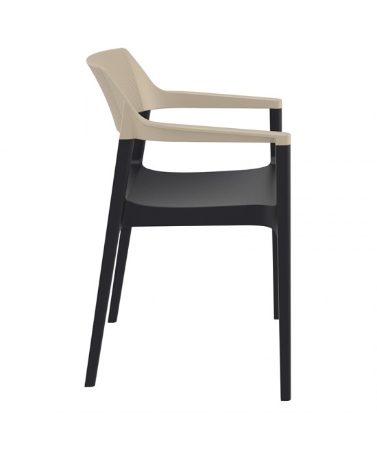 TULUM BLACK/TAUPE ΠΟΛΥΘΡΟΝΑ ΠΟΛ/ΝΙΟΥ 55X52X79εκ.