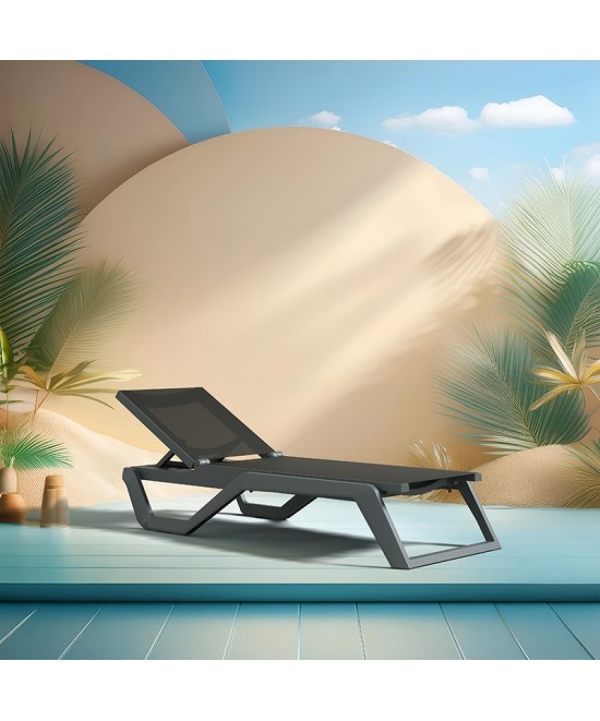 RIO PRO ΞΑΠΛΩΣΤΡΑ DARK GREY/BLACK ΠΟΛ/ΝΙΟΥ 190X70X33εκ.