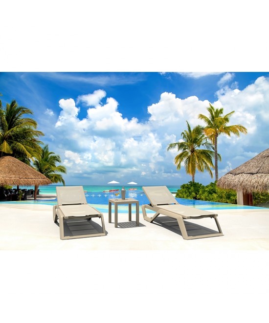 RIO PRO ΞΑΠΛΩΣΤΡΑ TAUPE/TAUPE ΠΟΛ/ΝΙΟΥ 190X70X33εκ.