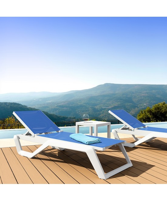 RIO PRO ΞΑΠΛΩΣΤΡΑ WHITE/BLUE ΠΟΛ/ΝΙΟΥ 190X70X33εκ.