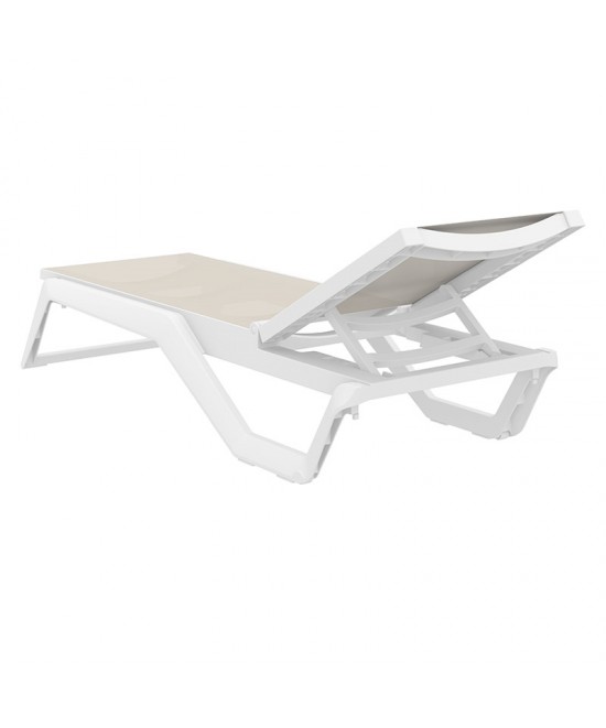 RIO PRO ΞΑΠΛΩΣΤΡΑ WHITE/TAUPE ΠΟΛ/ΝΙΟΥ 190X70X33εκ.