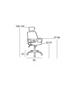 A9951 ΜΑΥΡΗ ΠΟΛΥΘΡΟΝΑ ΓΡΑΦΕΙΟΥ 59X61X42-108/51-120εκ.