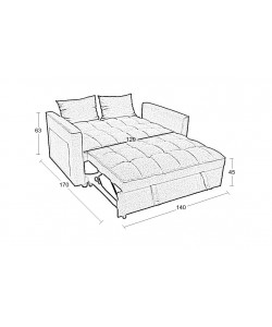 WIND GREY ΥΦΑΣΜΑ ΚΑΝΑΠΕΣ/ΚΡΕΒΑΤΙ 140X85X82εκ.