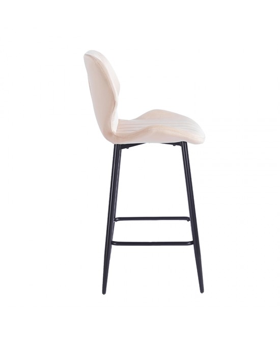 DYLAN BEIGE VELVET ΥΦΑΣΜΑ 65εκ. ΣΚΑΜΠΟ ΜΕΤΑΛΛΙΚΟ 46X45X65-95εκ.