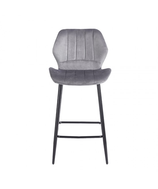DYLAN GREY VELVET ΥΦΑΣΜΑ 65εκ. ΣΚΑΜΠΟ ΜΕΤΑΛΛΙΚΟ 46X45X65-95εκ.