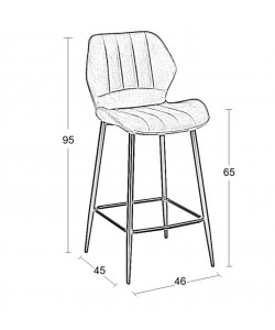 DYLAN GREY VELVET ΥΦΑΣΜΑ 65εκ. ΣΚΑΜΠΟ ΜΕΤΑΛΛΙΚΟ 46X45X65-95εκ.