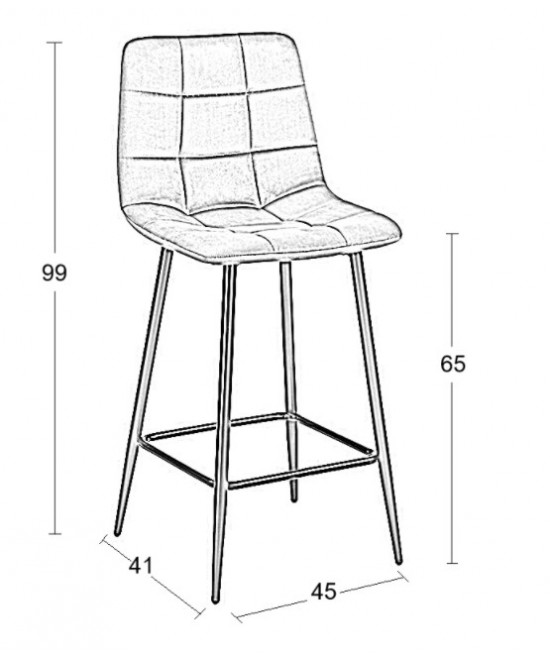 NORA BLACK VELVET ΥΦΑΣΜΑ 65εκ. ΣΚΑΜΠΟ ΜΕΤΑΛΛΙΚΟ 45X41X65-99εκ.
