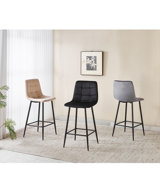 NORA GREY VELVET ΥΦΑΣΜΑ 65εκ. ΣΚΑΜΠΟ ΜΕΤΑΛΛΙΚΟ 45X41X65-99εκ.