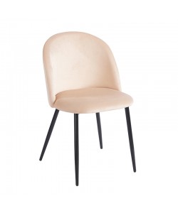 RIO BEIGE VELVET ΥΦΑΣΜΑ ΚΑΡΕΚΛΑ ΜΕΤΑΛΛΙΚΗ 50X52X81εκ.