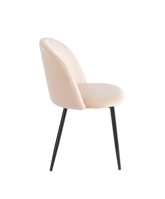 RIO BEIGE VELVET ΥΦΑΣΜΑ ΚΑΡΕΚΛΑ ΜΕΤΑΛΛΙΚΗ 50X52X81εκ.