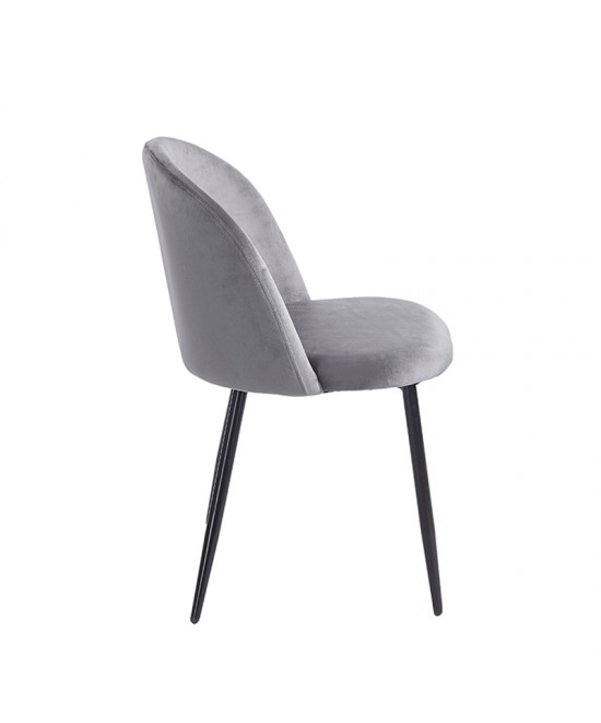 RIO GREY VELVET ΥΦΑΣΜΑ ΚΑΡΕΚΛΑ ΜΕΤΑΛΛΙΚΗ 50X52X81εκ.