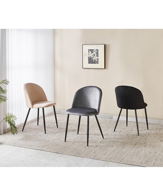 RIO GREY VELVET ΥΦΑΣΜΑ ΚΑΡΕΚΛΑ ΜΕΤΑΛΛΙΚΗ 50X52X81εκ.