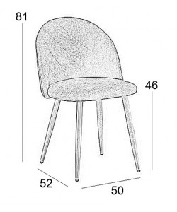 RIO GREY VELVET ΥΦΑΣΜΑ ΚΑΡΕΚΛΑ ΜΕΤΑΛΛΙΚΗ 50X52X81εκ.